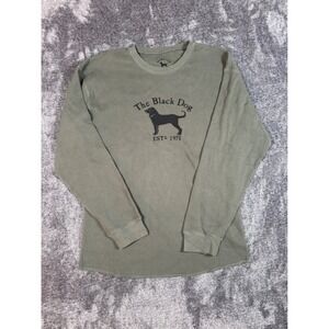 The Black Dog Brand Long Sleeve Thermal T Shirt Mens Size L Green ESTD 1971